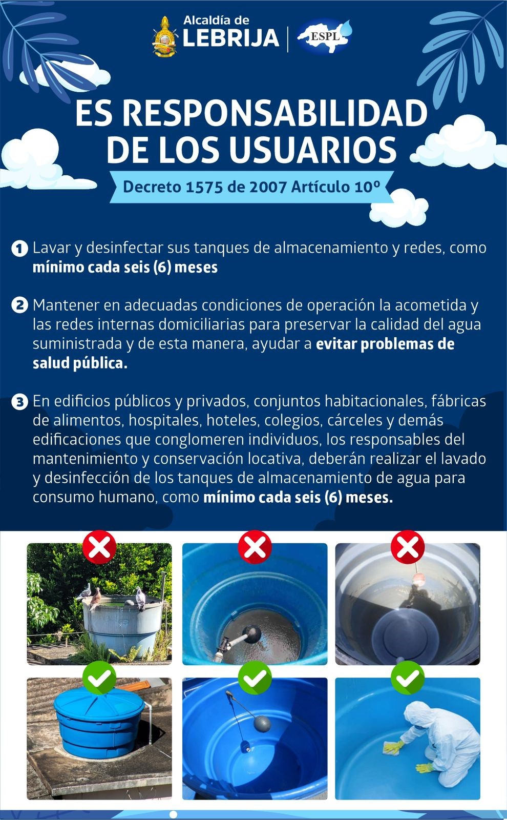 RESPONSABILIDAD DE LOS USUARIOS PARA GARANTIZAR LA CALIDAD DEL AGUA